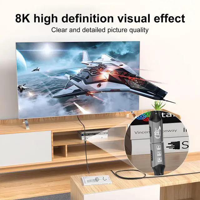 Alt view image 6 of 7 - Hannord USB4 Extension Cable [3.3 ft]8K 240W 40Gbps Thunderbolt 4 USB C Extender 8K@60Hz Type C Video Cord Data Transfer Compatible for USBC Hub/iPhone16/MacBook/iPad