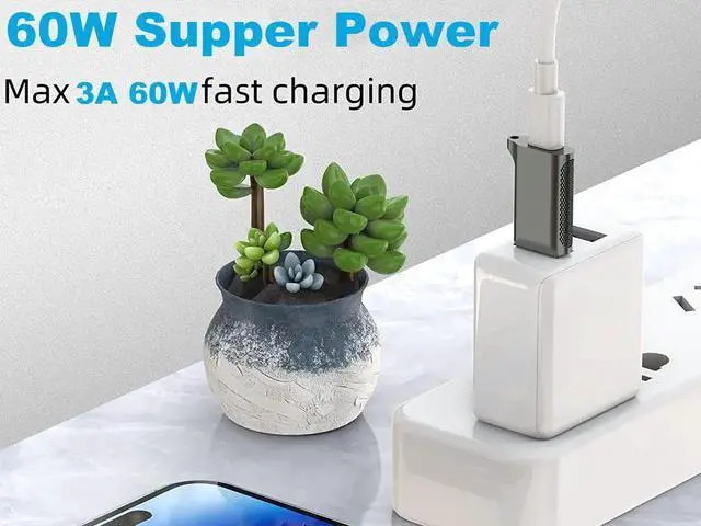 Alt view image 6 of 6 - Hannord USB Male to USB C Female Adapter [2 Pack], USB 3.2 Gen 2 Double Side 10Gbps Converter Support Data Transfer Fast Charging for iPhone 15 16 Plus iPad Pro Air