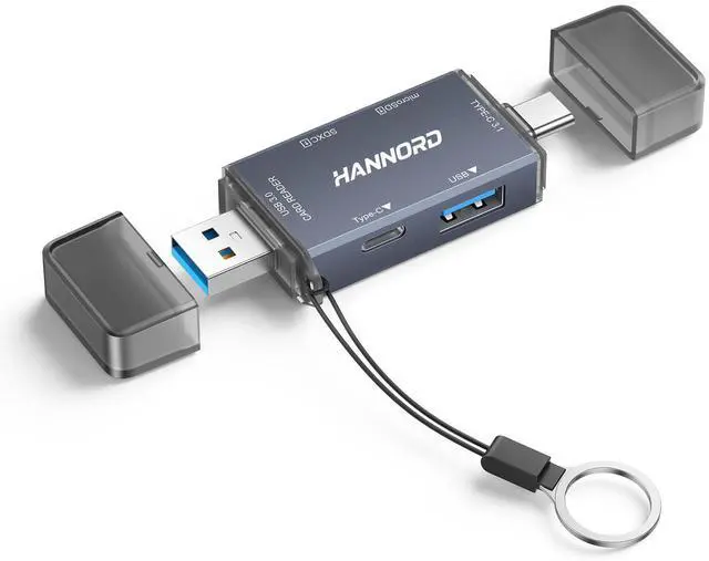 Alt view image 6 of 6 - Hannord USB 3.0 Type C Card Reader Multi Functional 6 in 1 SD TF Card Reader OTG Flash Drive with USB/USB-C Slot for Computer Mobile Phone