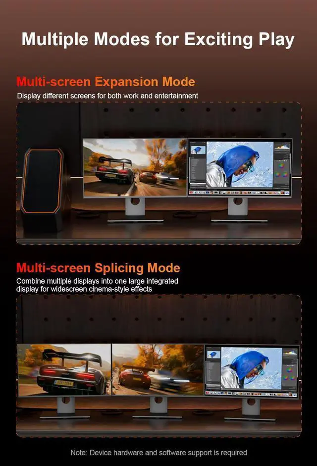 Alt view image 6 of 6 - Hannord 8K DisplayPort Cable 1.4, 3.3ft DP Cord UHD (8K@60Hz, 4K@144Hz, 2K@240Hz) DP Male to Male Video Cable, HBR3 32.4Gbps, HDR, HDCP 2.2, FreeSync G-Sync, Display Port for Gaming Monitor, Graphics