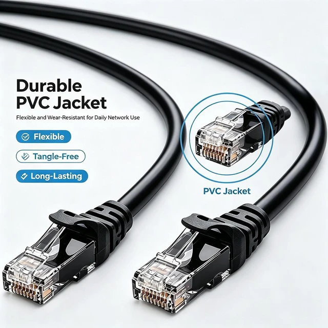 Alt view image 6 of 6 - Hannord 10Gbps Cat 6 Ethernet Cable, 26 AWG Bare Copper, Durable RJ45, PoE++, 1000Mbps 250MHz High Speed, Anti-interference Ethernet Cord Compatible for PC PS5 PS4 PS3 Xbox Smart TV Route, Black,3.3ft