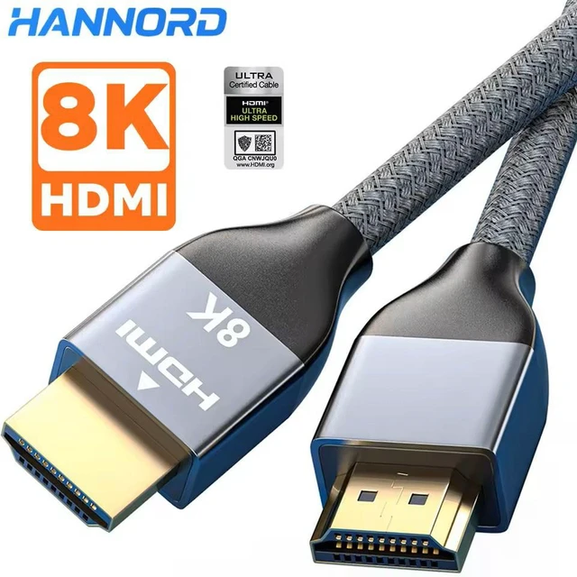 Main image of Hannord HDMI 2.1 Cables 3.3FT, Certified HDMI Ultra High Speed Cord 8K@60HZ, 4K@120HZ, 48Gbps eARC HDR10 HDCP 2.2 & 2.3, Compatible with Laptop Monitor TV Projector