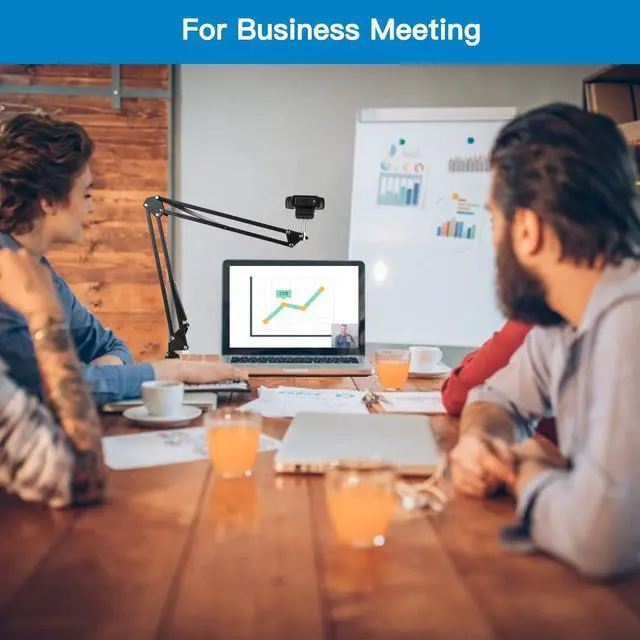 Alt view image 2 of 7 - Webcam Stand - 14 Inch Suspension Scissor Durable Bracket with Aluminum Desk Clamp Mount - Built-in 1/4" Screw for Logitech Webcam C930e,C930,C920, C922x,C922, Brio 4K, C925e,C615