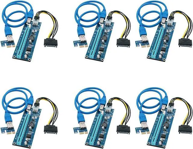 Main image of PCI-E Riser for Bitcoin Litecoin ETH Coin Mining 6 PIN Powered PCIE Extension Cable GPU Riser Ethereum Mining ETH GPU Extension Cable PCIEX1 to PCIE X16 Extender V006C GPU Riser(6 PCS)