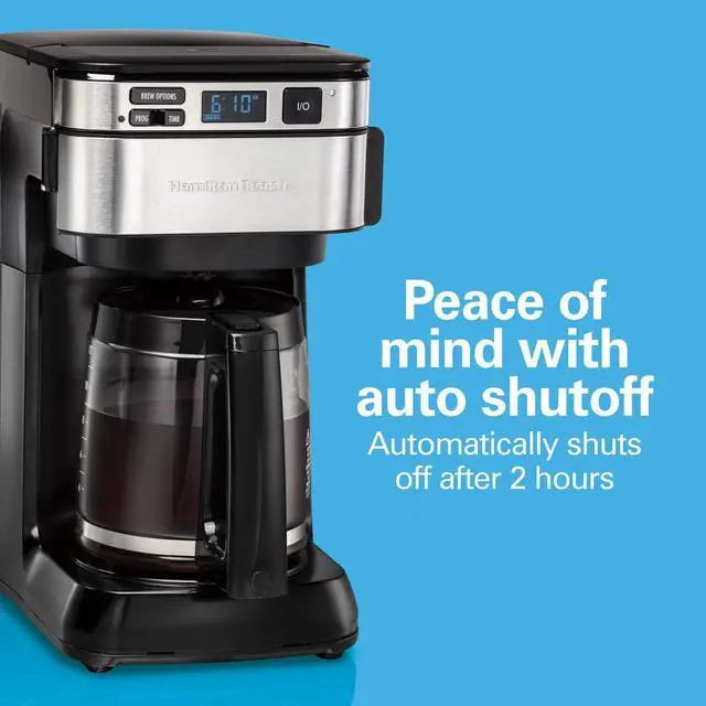Alt view image 2 of 7 - Programmable Coffee Maker, 12 Cups, Front Access Easy Fill, Pause & Serve, 3 Brewing Options, Black
