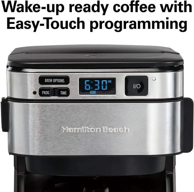 Alt view image 5 of 7 - Programmable Coffee Maker, 12 Cups, Front Access Easy Fill, Pause & Serve, 3 Brewing Options, Black