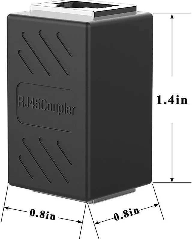Alt view image 2 of 7 - RJ45 Coupler in Line Coupler Cat 8 Cat7 Cat6 Cat5e Ethernet Cable Extender Adapter Female to Female (Black) - 10Pack