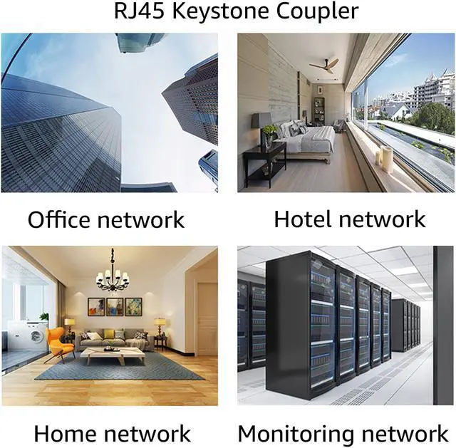 Alt view image 7 of 7 - Rj45 Coupler Cat6 Keystone Jack Inline Coupler Female to Female Insert Coupler 12 Pack Black giyqxHw