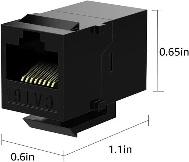 Alt view image 2 of 7 - Rj45 Coupler Cat6 Keystone Jack Inline Coupler Female to Female Insert Coupler 12 Pack Black giyqxHw
