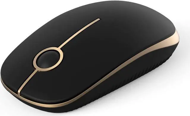 Alt view image 2 of 6 - Jelly Comb 2.4G Slim Wireless Mouse with Nano Receiver, Less Noise, Portable Mobile Optical Mice for Notebook, PC, Laptop, Computer, MacBook MS001 (Black and Silver)