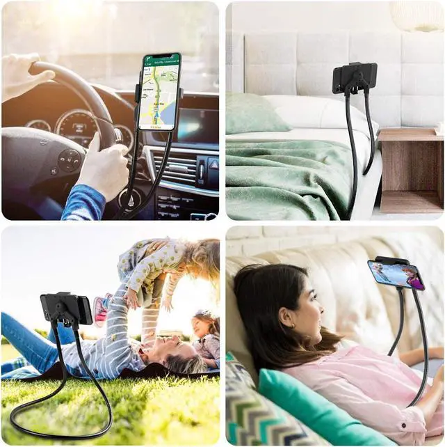 Alt view image 6 of 7 - B-Land Cell Phone Holder, Universal Mobile Phone Stand, Lazy Bracket, DIY Flexible Mount Stand with Multiple Function (Black)