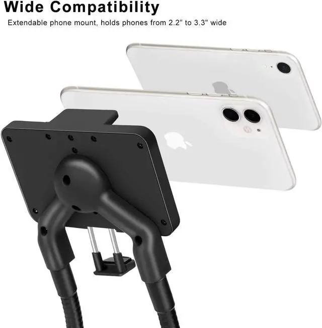 Alt view image 3 of 7 - B-Land Cell Phone Holder, Universal Mobile Phone Stand, Lazy Bracket, DIY Flexible Mount Stand with Multiple Function (Black)