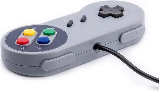 Alt view image 2 of 7 - Game Controller, SNES Retro USB Controller, Classic Gamepad Joystick, PC Super Classic Joypad Gamestick for PC, Raspberry Pi, Windows MAC Liunx, Android GP100 (Grey, 2 Packs)