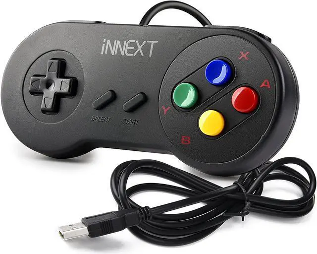 Alt view image 3 of 7 - 2 Pack SNES Retro USB Controller Gamepad Joystick, USB PC Super Classic Controller Joypad Gamestick for Windows PC MAC Linux Raspberry Pi 3 Sega Genesis Higan
