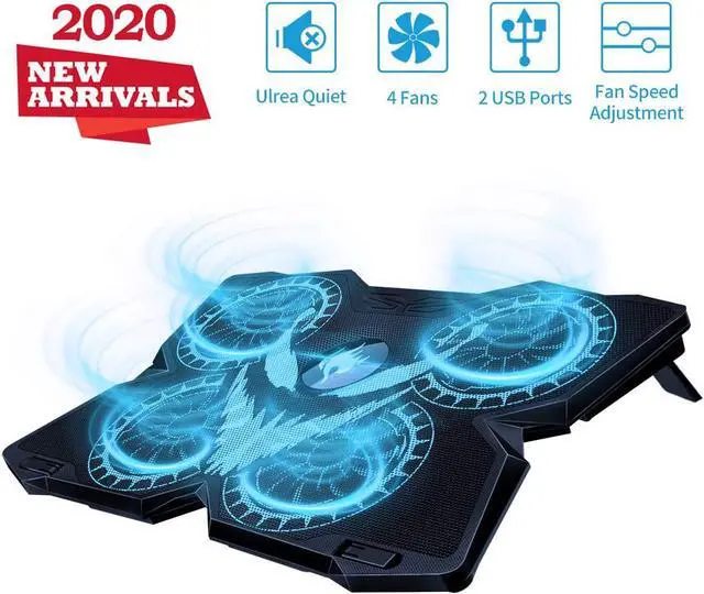 Main image of Laptop Cooling Pad, Gaming Laptop Cooler Stand with 4 Silent Big Fans for Notebook, Stable Cooling Pad for Laptop, 2 USB Powered Fan Compatible up to 17”, Control Fan Speed for PC, 2020 New Version