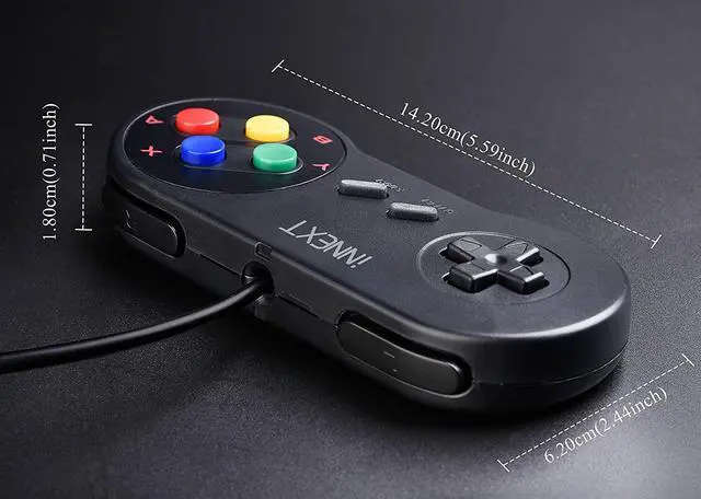 Alt view image 2 of 7 - 2 Pack SNES Retro USB Controller Gamepad Joystick, USB PC Super Classic Controller Joypad Gamestick for Windows PC MAC Linux Raspberry Pi 3 Sega Genesis Higan