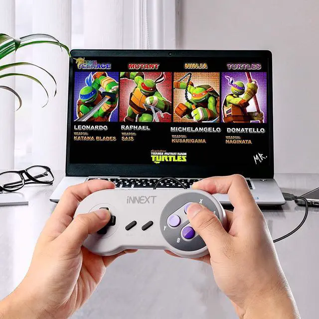 Alt view image 5 of 7 - 2 Pack SNES Retro USB Controller Gamepad Joystick, USB PC Super Classic Controller Joypad Gamestick for Windows PC MAC Linux Raspberry Pi 3 Sega Genesis Higan