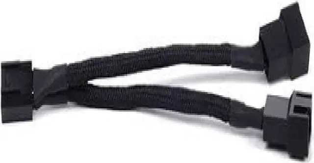 Alt view image 3 of 5 - All Black Sleeved  Fan Splitter Cable 1 to 2 Converter, 2 Pack