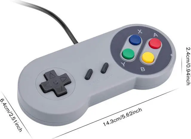 Alt view image 6 of 7 - Game Controller, SNES Retro USB Controller, Classic Gamepad Joystick, PC Super Classic Joypad Gamestick for PC, Raspberry Pi, Windows MAC Liunx, Android GP100 (Grey, 2 Packs)