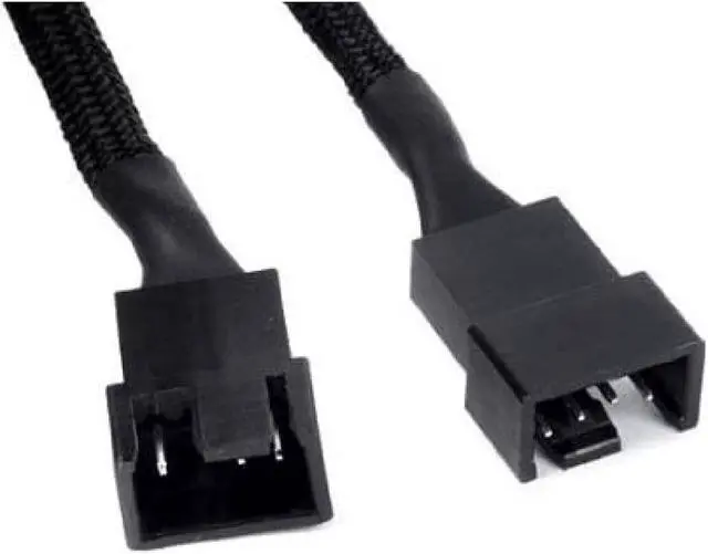 Alt view image 2 of 5 - All Black Sleeved  Fan Splitter Cable 1 to 2 Converter, 2 Pack