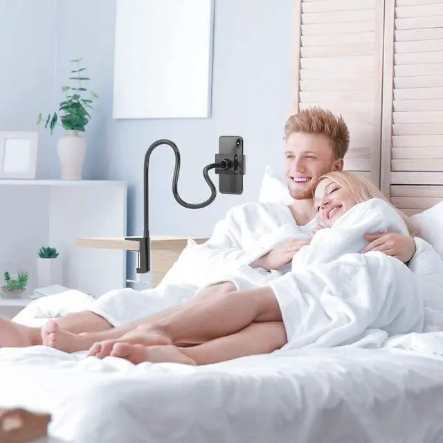 Alt view image 6 of 7 - Stainless Steel Gooseneck Cell Phone Holder, Universal 360° Flexible Mobile Phone Stand | Lazy Arm Holder Clamp Mount Bracket Bed Dock for 11 Pro Max Xs X XR 8 Plus S20 S10 Note 20 Note 10