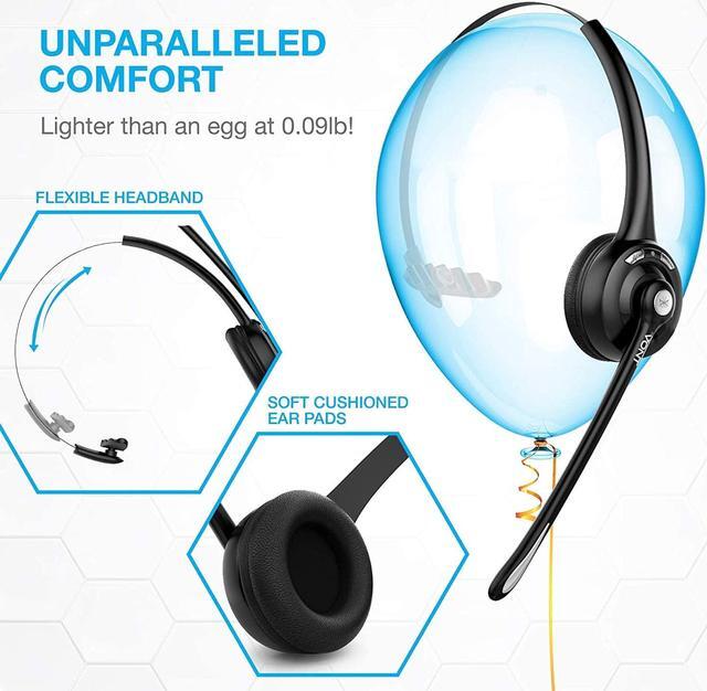 Alt view image 3 of 5 - Bluetooth Headset with Microphone, Wireless Headset, Bluetooth Headphones with Mic, Portable Phone Headset, Headsets Suitable for VOIP, Skype, Call Centers, Offices, Truckers/Truck Drivers – Vont