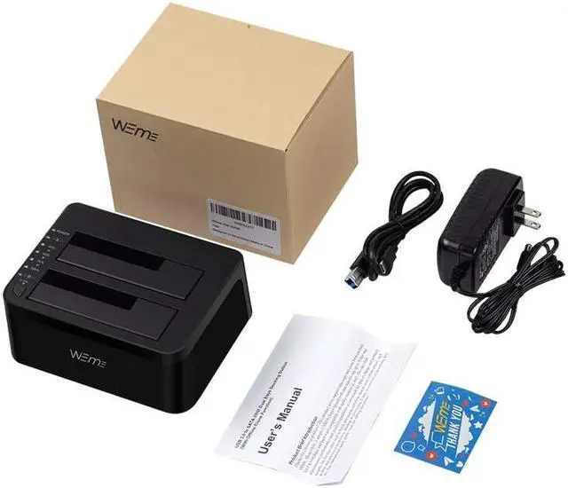 Alt view image 7 of 7 - USB C 3.0 to SATA External Hard Drive Dock Docking Station, SSD HDD Disk Duplicator Cloner for Dual Bay 2.5 3.5 Inch SATA I II III, Support UASP and Auto Sleep and 2X 12TB, Black