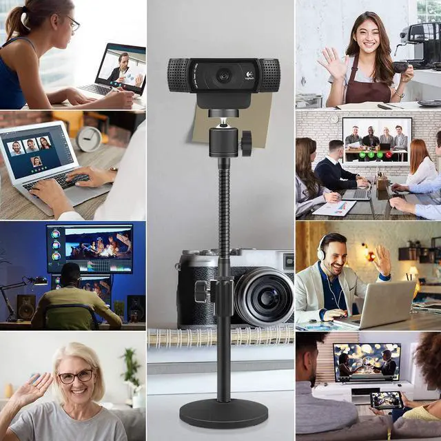 Alt view image 7 of 7 - Webcam Stand, Upgraded Flexible Desktop Stand Gooseneck Stands Holder for Logitech Webcam C922 C930e C920S C920 C615 C960 and BRIO and Other Devices with 1/4" Thread