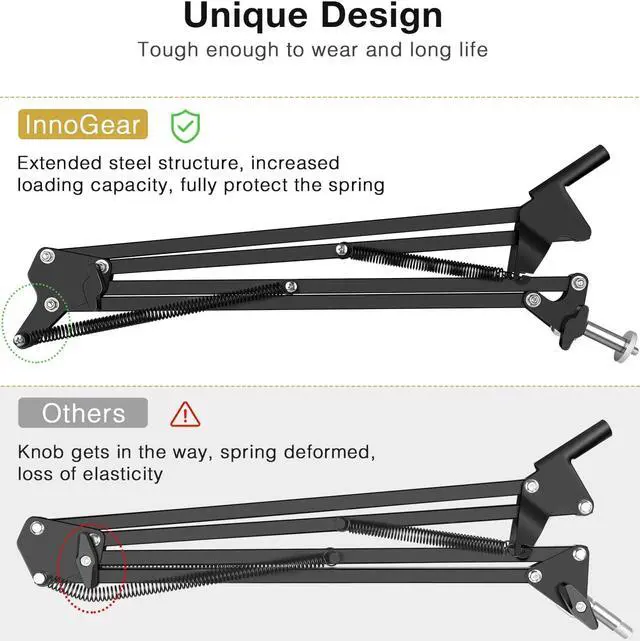 Alt view image 7 of 7 - Webcam Stand, Suspension Boom Scissor Arm Stand for Logitech Webcam BRIO C920 C920S C922 C922x C925e C930 C930e, 1/4"-3/8" and 3/8"-5/8" Screw for Blue Yeti Snowball Yeti Nano and Other Mics