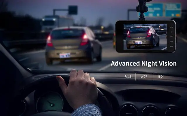 Alt view image 4 of 7 - Dual Dash Cam 4.0 Inch LCD Screen 1080P FHD Front and Rear Camera, Car Driving Recorder with IR Sensor Night Vision, Motion Detection, G-Sensor, 170°Wide Angle and Parking Monitor