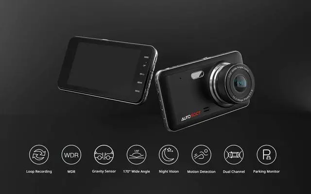 Alt view image 3 of 7 - Dual Dash Cam 4.0 Inch LCD Screen 1080P FHD Front and Rear Camera, Car Driving Recorder with IR Sensor Night Vision, Motion Detection, G-Sensor, 170°Wide Angle and Parking Monitor