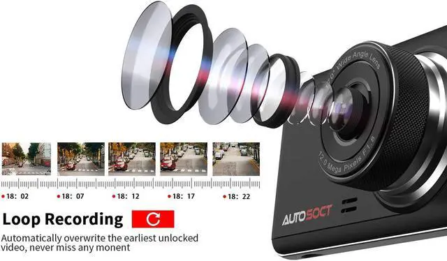 Alt view image 2 of 7 - Dual Dash Cam 4.0 Inch LCD Screen 1080P FHD Front and Rear Camera, Car Driving Recorder with IR Sensor Night Vision, Motion Detection, G-Sensor, 170°Wide Angle and Parking Monitor