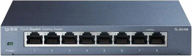 Main image of 8 Port Gigabit Ethernet Network Switch - Ethernet Splitter | Plug & Play | Fanless | Sturdy Metal w/ Shielded Ports | Traffic Optimization | Unmanaged | Lifetime Protection