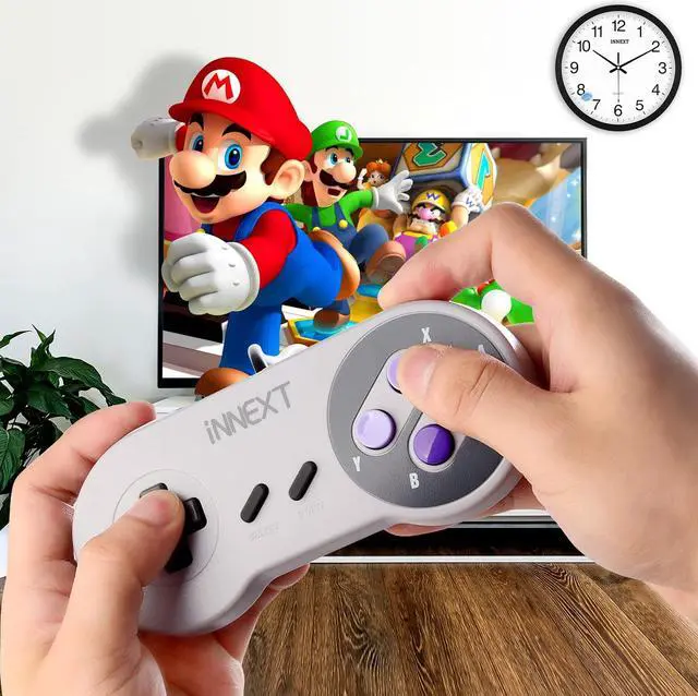 Alt view image 6 of 7 - 2 Pack SNES Retro USB Super Controller Gamepad Joystick, USB PC Super Classic Controller Joypad Gamestick for Windows PC MAC Linux Raspberry Pi 3 Sega Genesis Higan Grey/Purple
