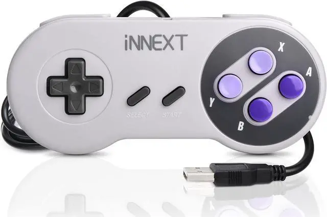 Alt view image 2 of 7 - 2 Pack SNES Retro USB Super Controller Gamepad Joystick, USB PC Super Classic Controller Joypad Gamestick for Windows PC MAC Linux Raspberry Pi 3 Sega Genesis Higan Grey/Purple