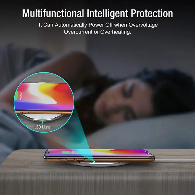 Alt view image 6 of 6 - Wireless Charger Ultra Thin Aviation Aluminum CNC Unibody Fast Charging Pad Silver (NO AC Adapter)