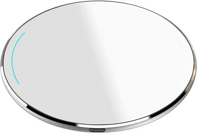 Main image of Wireless Charger Ultra Thin Aviation Aluminum CNC Unibody Fast Charging Pad Silver (NO AC Adapter)