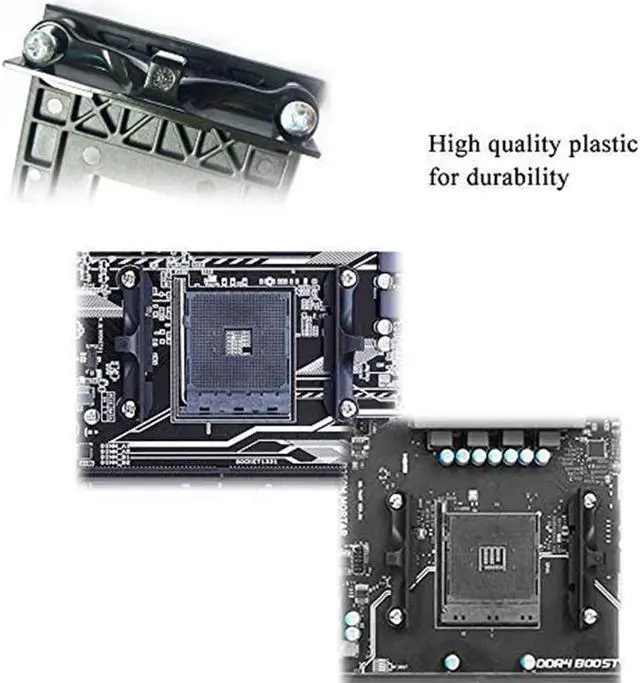Alt view image 5 of 7 - AM4 CPU Heatsink Bracket,Socket Retention Mounting Bracket for Hook-Type Air-Cooled or Partially Water-Cooled Radiators, AMD CPU Fan Bracket Base for AM4 (B350 X370 A320) (Black)