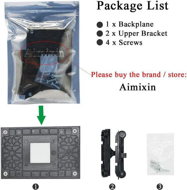 Alt view image 6 of 7 - AM4 CPU Heatsink Bracket,Socket Retention Mounting Bracket for Hook-Type Air-Cooled or Partially Water-Cooled Radiators, AMD CPU Fan Bracket Base for AM4 (B350 X370 A320) (Black)