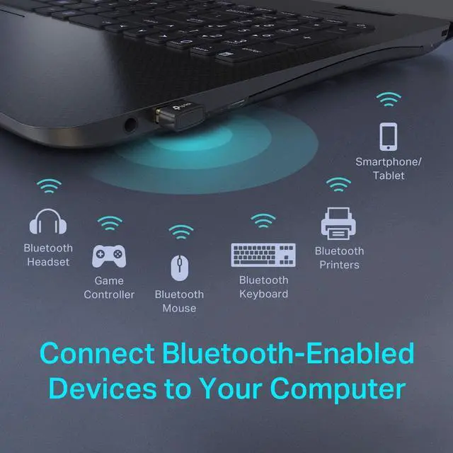 Alt view image 5 of 7 - USB Bluetooth Adapter for PC(UB400), 4.0 Bluetooth Dongle Receiver Support Windows 10/8.1/8/7/XP for Desktop, Laptop, Mouse, Keyboard, Printers, Headsets, Speakers, PS4/ Xbox Controllers