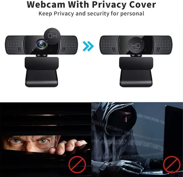 Alt view image 3 of 7 - Webcam,Webcam with Microphone,USB PC Computer Webcam with Privacy Cover and Tripod,Laptop Desktop Full HD Camera Video Webcam,Pro Streaming Webcam for Recording,Calling,Conferencing,Gaming