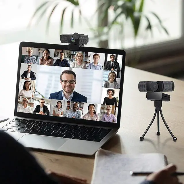 Alt view image 6 of 7 - Webcam,Webcam with Microphone,USB PC Computer Webcam with Privacy Cover and Tripod,Laptop Desktop Full HD Camera Video Webcam,Pro Streaming Webcam for Recording,Calling,Conferencing,Gaming