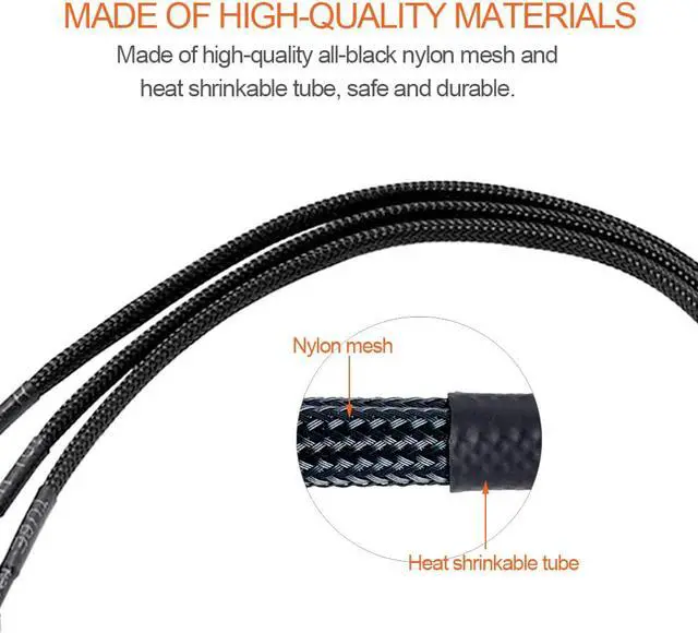 Alt view image 7 of 7 - 2PCS 4 Pin PWM Fan Extension Cable and 4-Pin IDE to 3X 4-Pin Fan Connector, Sleeved Braided Y Splitter, for Computer PC 4 Pin Fan Extension Power Cable, Cooling Fans Cable