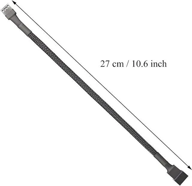 Alt view image 2 of 7 - 5 Pack 4-Pin PWM Fan Splitter Cable, Sleeved Braided Adapter Computer PC Fan Power Extension Cable Converter for Computer ATX Case 4-Pin/3-Pin Cooling Fan Cable (10.6")