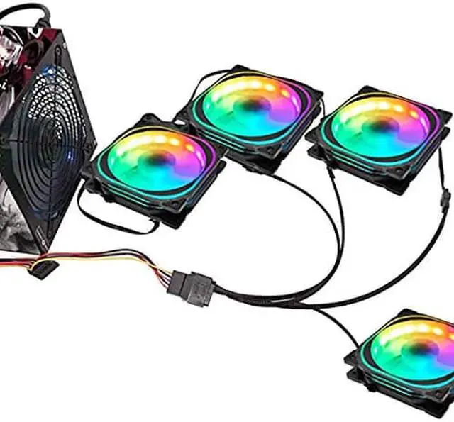 Alt view image 7 of 7 - SATA to 3 Pin 4 Pin Fan Adapter,15pin SATA to 4 x 3 pin / 4 Pin 12V PC Case Fan Splitter Extension Power Cable Adapter-28cm-2pcs