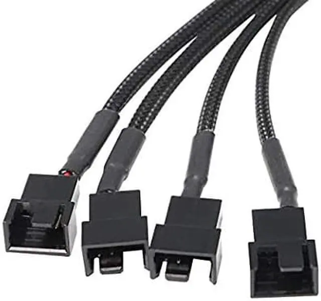 Alt view image 2 of 7 - SATA to 3 Pin 4 Pin Fan Adapter,15pin SATA to 4 x 3 pin / 4 Pin 12V PC Case Fan Splitter Extension Power Cable Adapter-28cm-2pcs