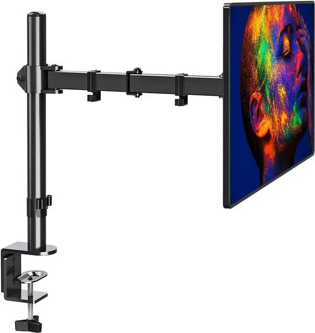 Alt view image 4 of 7 - Single Monitor Desk Mount, Fully Adjustable Single Monitor Arm Stand, Computer Screen Mount for 1 Max 32 Inch Display, Monitor Stand with Clamp&Grommet Base, Fit VESA 75x75/100x100,