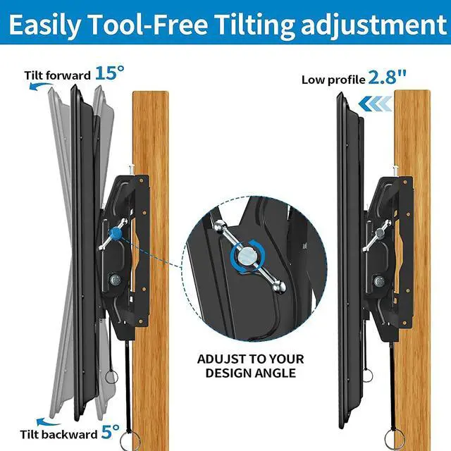 Alt view image 2 of 6 - Tilting 32-86 inch TV Wall Mount for Most Plasma LCD LED Flat Screen TVs and Monitors, Max VESA 600x400mm Supports Wall Mount TV up to 165 lbs