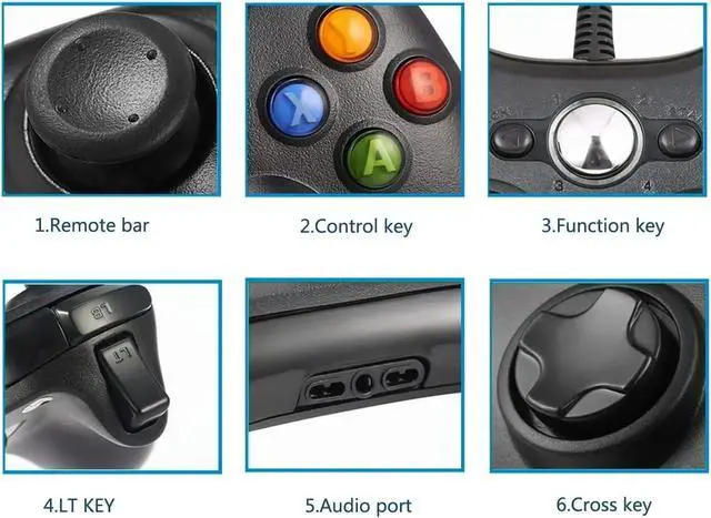 Alt view image 3 of 6 - Xbox 360 Wired Controller Joystick Wired Controller for Xbox 360 Windows PC