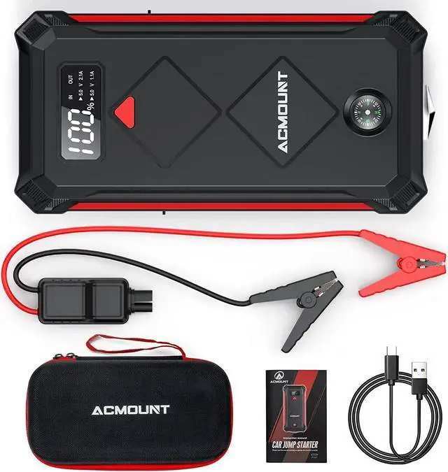 Alt view image 7 of 7 - Car Jump Starter, 2000A Peak 20000mAh Lithium Jump Starter Battery Pack for Up to 9L Gas or 7L Diesel Engine, SuperSafe 12V Portable Battery Starter Power Pack with LED Screen & LED Light